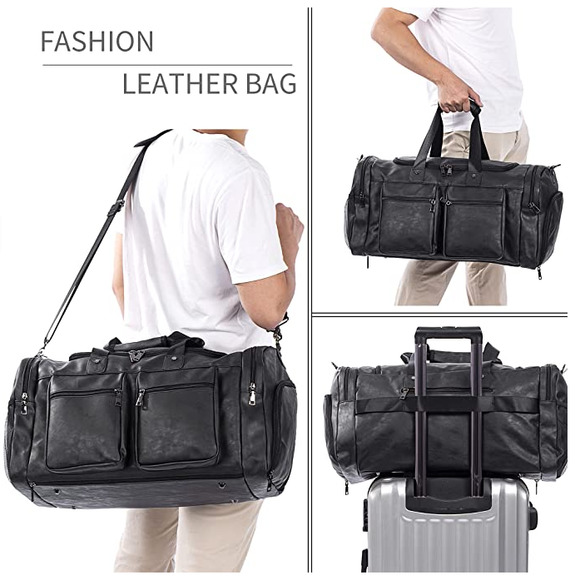 NEW! Leather Ashpel Weekender Travel Tote - Picture 6 of 6